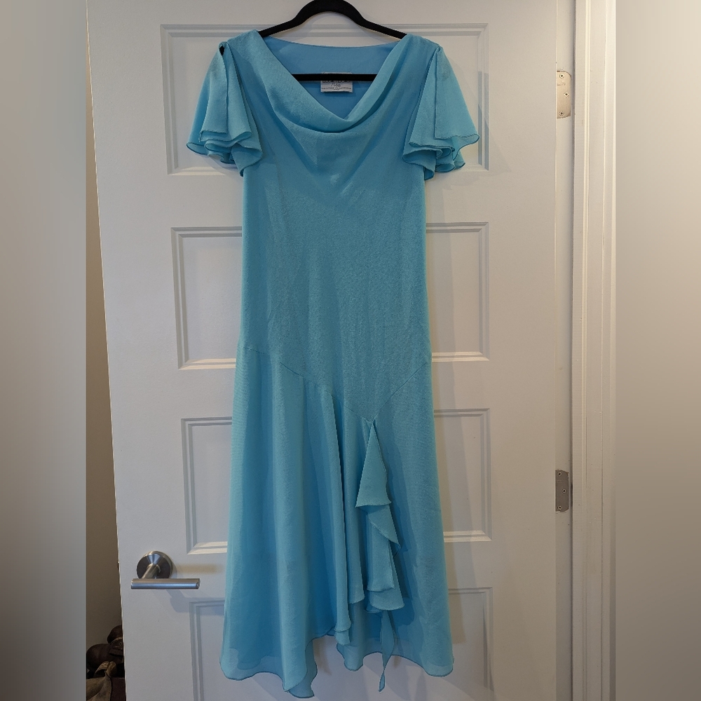Vintage Asymmetrical Blue Dress